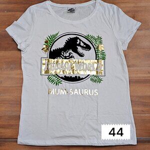Women'sJurassic World White Graphic T-Shirt -  Timeless College Spirit